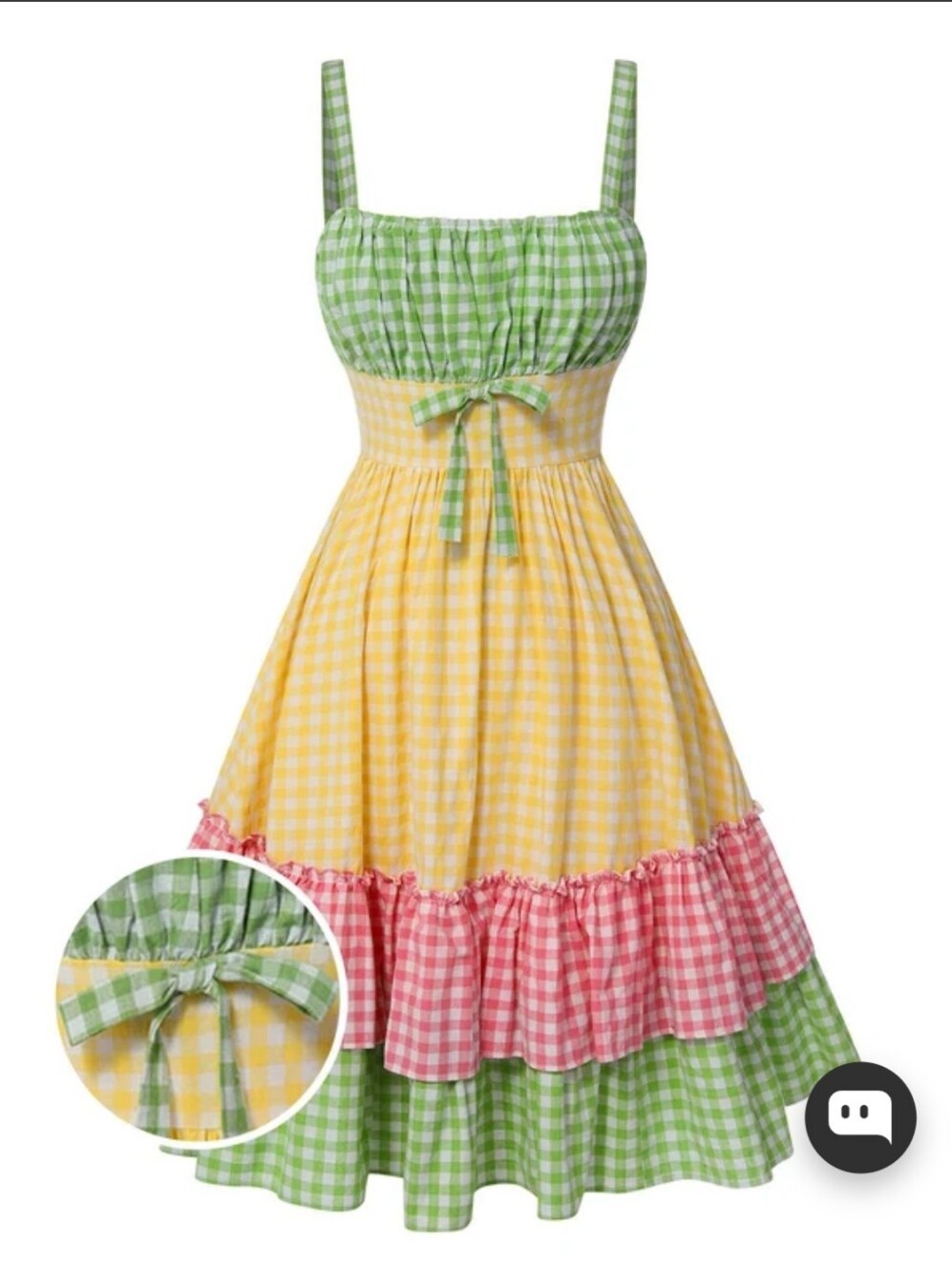 Retro Stage 100% Cotton Gingham 1950s Retro Dress Size M
